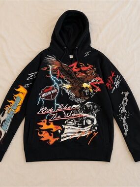 Black Graphic Maison Noir Eagle Hoodie